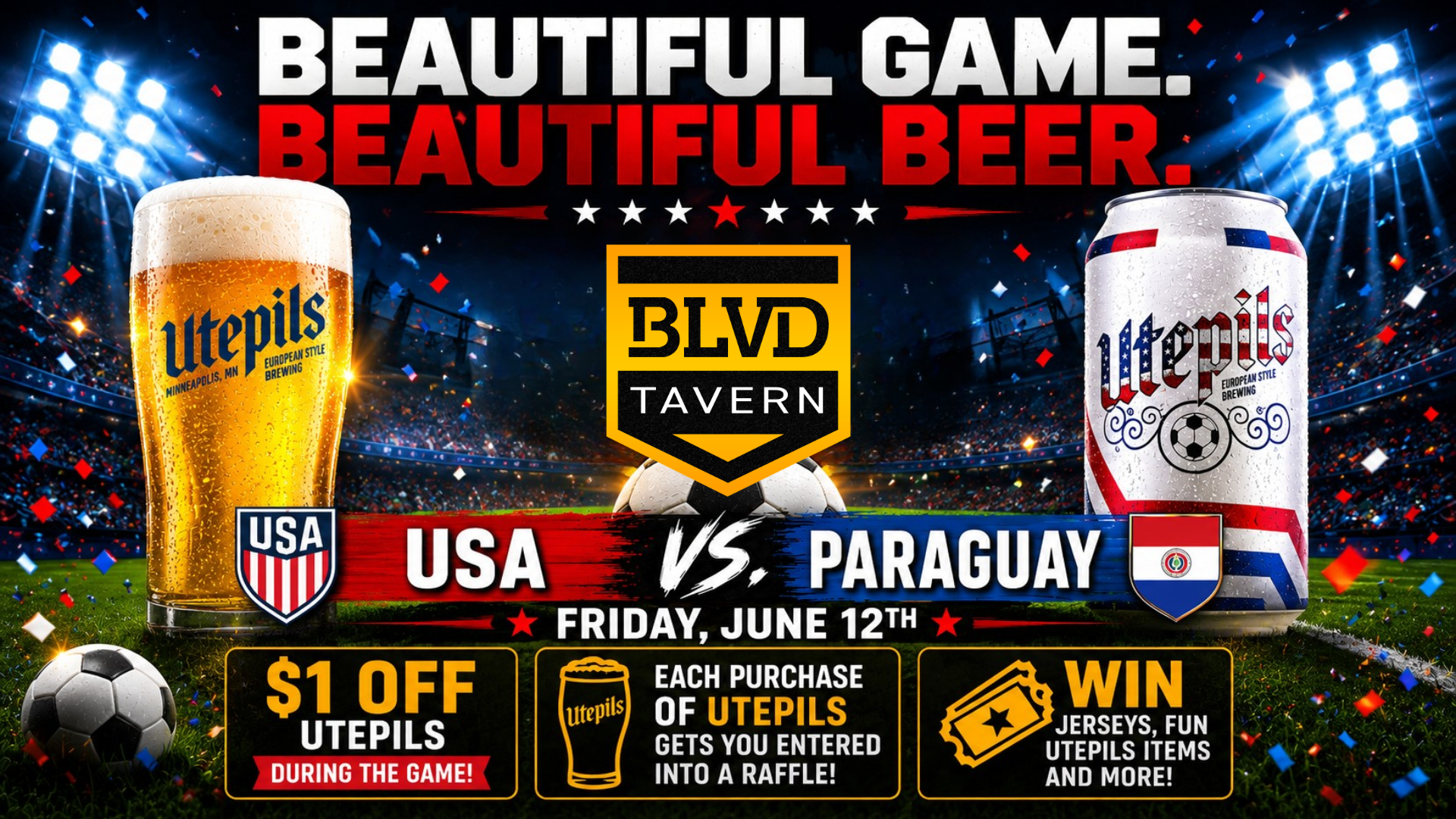 Watch USA vs. Paraguay at BLVD Tavern in West Saint Paul.