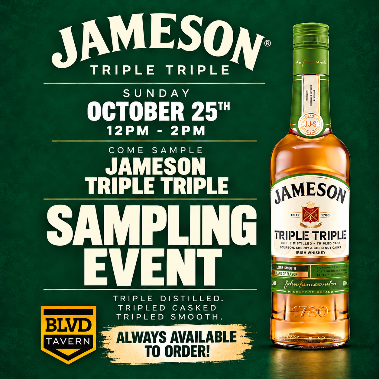 Jameson Whiskey Tasting in West St. Paul at BLVD Tavern